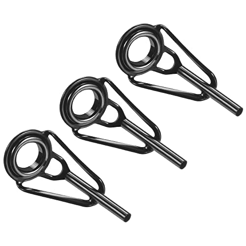 PATIKIL Tube Dia Fishing Rod Tips Repair Kit, Stainless Steel Black Guide Ring for Fishing - size: 1.6mm