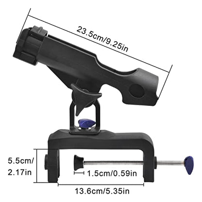 Fishing Rod Holders for Boat Adjustable Fishing Pole Holder with Large Clamp Folding Rod Racks Holder - color: 2PCS 03# Max Opening 4.75"