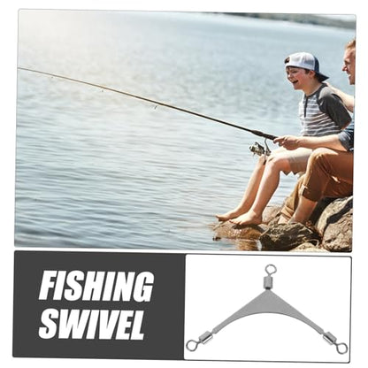 LIOOBO Sea Fishing Three-Prong Swivel Fishing Rigs Fishing Gear Bulk for Bass Cast Saltwater Tackle Connector - size: 3x2x0.2cm