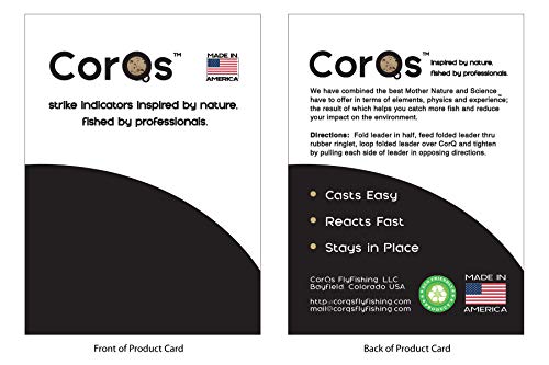 CorQs Strike Indicators, Natural, 3/8" FlyFishing Bobbers - Made in USA - EcoFriendly, Natural Cork Floats with Rubber O-Ring