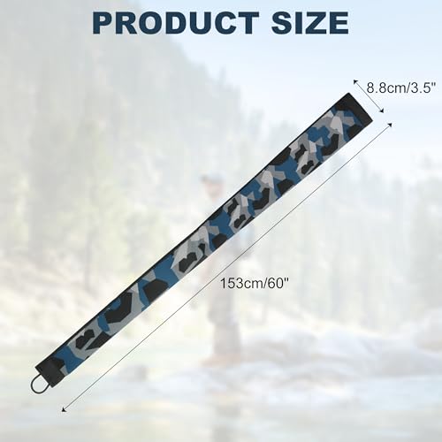 Neoprene Camo Fishing Rod Sleeves,Fishing Pole Sleeves,Fishing Rod Socks | UV Resistance,Puncture Resistant, Protect Casting, Spinning, Trolling Fishing Rods, Storage, tangled-free,75in,68in,60in - color: Dark Camo, size: 60"