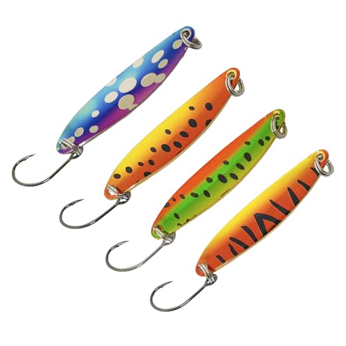 Fishing Lures for Saltwater/Freshwater, Metal Trout Lures for Bass Walleye Pike, 5g Fishing Spoon with Single Hook - color: TS（M）
