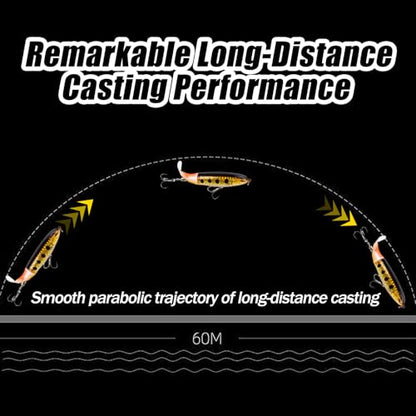 Fishing Lures Bass Popper Topwater 5pcs FS/YE-04 | Rotating Tail Bionic Swimming Lure, for Bass Trout Walleye Catfish Pike,Freshwater ,Saltwater,Crankbaits - color: A, size: 5.38'',1.27oz