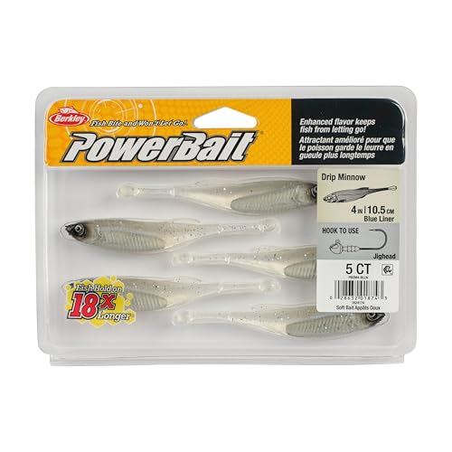 Berkley PowerBait Drip Minnow Fishing Soft Bait - color: Blue Liner, size: 4"