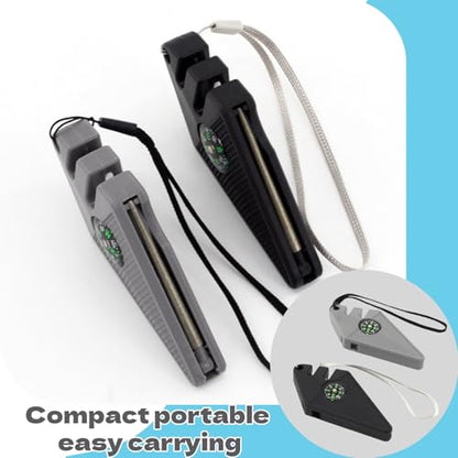 2Pcs Hunting Knife Sharpener Compact Hook Sharpener Outdoor Tool Multi-tool 6-in-1 Outdoor Survival Tool for Sharpening Fishhooks Essential for Campers and Anglers