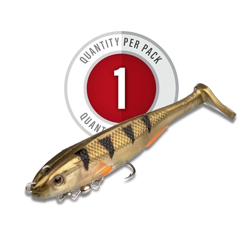 Strike King Final Copy Fishing Lure, Pre-Rigged Soft Plastic Swimbait, Free-Swinging Size 4 Treble Hook, Belly Magnetic Hook Keeper, 7/8-Ounce - color: Sugar Daddy