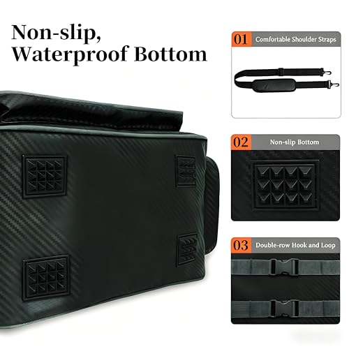 Fishing Tackle Box, Waterproof Tackle Trays for Saltwater & Freshwater - Fishing Gear Shoulder Bag For Men (Tackle Boxes Not Included) - color: Black Grey