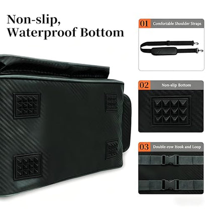 Fishing Tackle Box, Waterproof Tackle Trays for Saltwater & Freshwater - Fishing Gear Shoulder Bag For Men (Tackle Boxes Not Included) - color: Black Grey