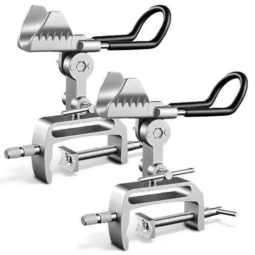 2 Pack Fishing Rod Holders for Boat, 360° Adjustable Stainless Steel , Compatible with Round/Square Rail & Boat Gunwale, Marine Grade Fishing Rod Mount for Boat Kayak - color: Silver