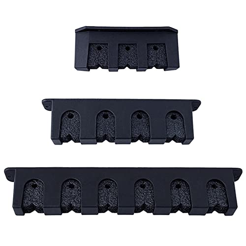 Horizontal 3/4/6 Rod Storage Rack Fishing Pole Holder Wall Mount Stand Foam Inserts with Screw for Garage Carp Accessory, Black - size: 4 holes