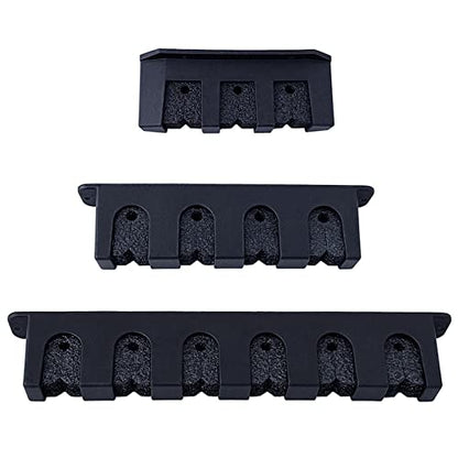 Horizontal 3/4/6 Rod Storage Rack Fishing Pole Holder Wall Mount Stand Foam Inserts with Screw for Garage Carp Accessory, Black - size: 4 holes