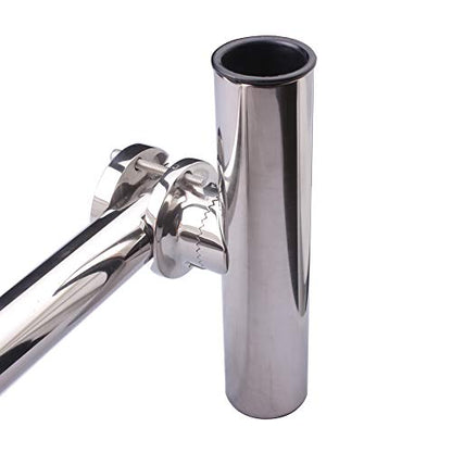 2PCS Tournament Style Fishing Rod Holders, Stainless Steel Fishing Rod Holder Clamp-on 1 1/4" to 2" Rails for Boat, Side Mount Rod Holder for Marine Yacht Boat Truck RV