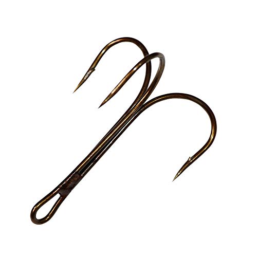Classic Treble Hooks Standard Strength Fishing Hook Large Super Sharp Triple Barbed Fish Hook Bronze Size 12/0 - size: 8/0-5pcs-Silver