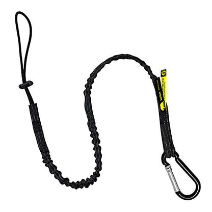 BearTOOLS Tool Lanyard with Standard Spring Carabiner and Adjustable Loop End, 90cm Length, Maximum Weight Limit 8KG / 17.6lb, Fall Restraint with Shock Cord Stopper, 1 Pack (Black 0911S) - size: 1-pack