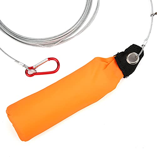HERCHR Fishing Stringer, Stainless Steel Fish Stringer Lock Cable Accessory with 5 Locking Movable Buckle Snaps for Sea Ice Kayak Fishing