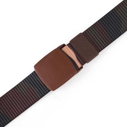 Mile High Life | Nylon Web Belt | Outdoor Military Belt | TSA Safe Buckle Plastic/Metal - color: Camo Brown