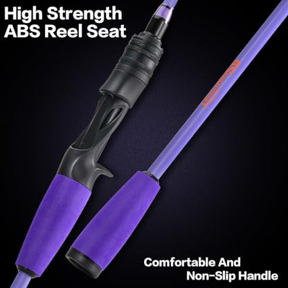 Sougayilang VoidFlare Performance Spinning & Casting Fishing Rod, Lightweight IM6 Graphite with Hook Keeper, EVA Grip - size: Cast-6'0''-Medium