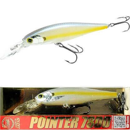 LUCKY CRAFT Pointer 78DD Freshwater Fishing Lure and Gear for Bass & Trout, 3 inch Deep Diving Suspending Jerkbait Fishing Line, Pressure-Ready Fish Bait, Premium Gear for Tackle Box, - color: 380 Silver Cheek Chartreuse Shad