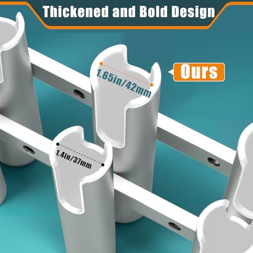 Aluminum Fishing Boat Rod Holder, 3/4 Link Tube Rod Rack, Marine Grade Aluminum Rod Mount for Boats & Yachts, Silver - color: Silver 4 Tube White inner