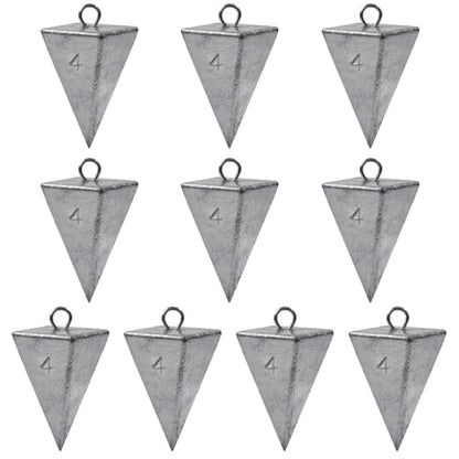 Pyramid Sinkers Fishing Weights, Saltwater Surf Fishing Sinkers Triangle Fishing Weights for Ocean Saltwater Surf Fishing Gear Tackle 1oz 2oz 3oz 4oz 5oz 6oz 8oz - color: 4oz - 10pcs