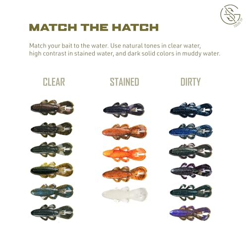 Googan Squad Bandito Bug Fishing Lures – Soft Bait for Bass Fishing, Swim Baits with Unique Kicking Action, Saltwater and Freshwater Fishing Gear, Pack of 6 (4 inches) - color: Okeechobee Craw