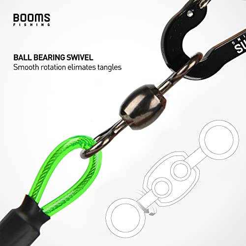 Booms Fishing T02 Fishing Pole Tether, Kayak Paddle Leash, Paddle Board Fishing Accessories, Heavy Duty Fishing Lanyard for Fishing Tools/Rods/Paddles - color: Green, 2pcs