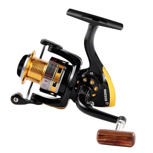 Diwa Spinning Fishing Reels for Saltwater Freshwater 1000 2000 3000 4000 5000 6000 Series Fishing Spool Left/Right Interchangeable Trout Carp Spinning Reel Light and Smooth - style: 2000-black