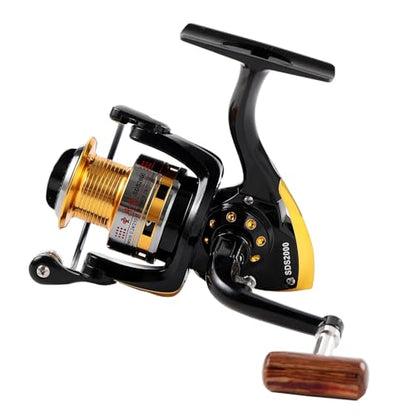 Diwa Spinning Fishing Reels for Saltwater Freshwater 1000 2000 3000 4000 5000 6000 Series Fishing Spool Left/Right Interchangeable Trout Carp Spinning Reel Light and Smooth - style: 1000-black