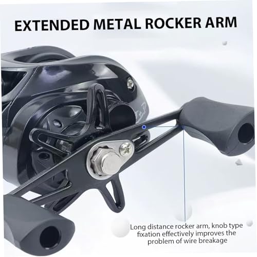 Fishing Reels with Handle, 7.2:1 Gear Ratio Baitcasting Reels, Strong Lightweight Weather-Resistant Reel for Fishing, Professional Black Gear for Enthusiasts