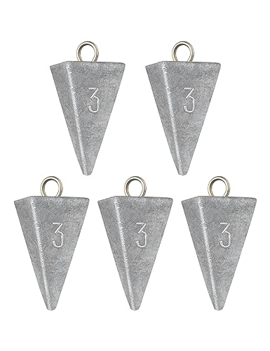 BLUEWING Pyramid Sinkers Lead Fishing Weights 1oz,2oz,3oz,5oz,8oz,10oz,12oz,16oz,32oz for Saltwater - style: #03 3oz, 5 Pack