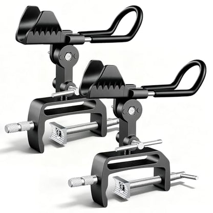 2 Pack Fishing Rod Holders for Boat, 360° Adjustable Stainless Steel , Compatible with Round/Square Rail & Boat Gunwale, Marine Grade Fishing Rod Mount for Boat Kayak - color: Black