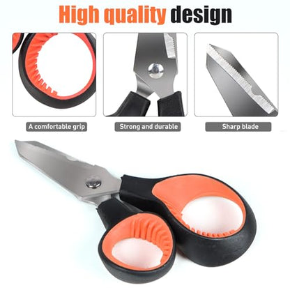 Fishing Line Scissors Braided Line Cutters Heavy Duty Non Slip Serrated Edge Scissors Saltwater Freshwater Braid Scissors (02) - color: 02
