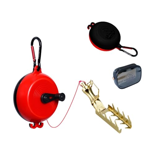 Lures Device Hard Baits Equipment with 30M Line Fishing Retrievers Savers Accessories Hard Equipment with Line - color: black red