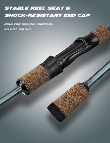 Rezil Ultralight Freshwater & Light Saltwater Trout Fishing Spinning Rod - size: 6‘/UL/2-6lb/2pcs-50/50 split