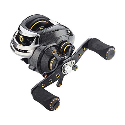 FISHDROPS Baitcasting Reels, 17+1BB Magnetic/Centrifugal Brake Systems Baitcaster Reel, High-Speed Gear Ratio 7.0 Ultra Smooth Low Profile Baitcast Fishing Reel - color: Dual Brake-Left Hand