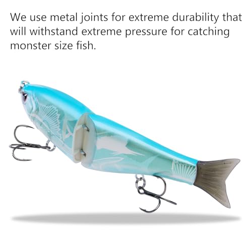 Bassdash SwimShad Glide Baits Jointed Swimbait Bass Pike Salmon Trout Muskie Fishing Lure,3-Pack - color: Brown Color Block + Fish Camo + Black Camo, size: 7in/2.2oz