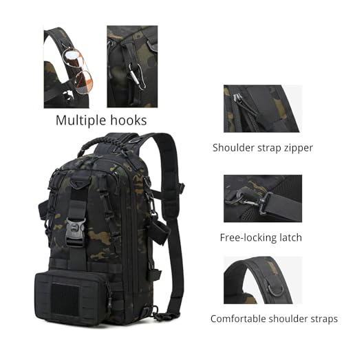 Fishing Tackle Backpack with Rod Holders Waterproof Lightweight Tackle Bag Storge Fishing Gear and Equipment L