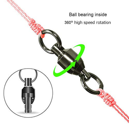Fishing Barrel Swivels Saltwater Small Ball Bearing Swivel Heavy Duty Stainless Steel Swivels Freshwater Fish Tackle - size: Size3 (73lb) 40 Pack