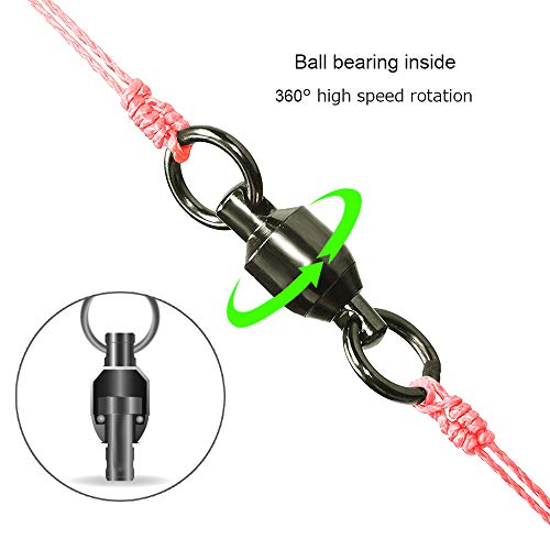 Fishing Barrel Swivels Saltwater Small Ball Bearing Swivel Heavy Duty Stainless Steel Swivels Freshwater Fish Tackle - size: Size5 (134lb) 20 Pack