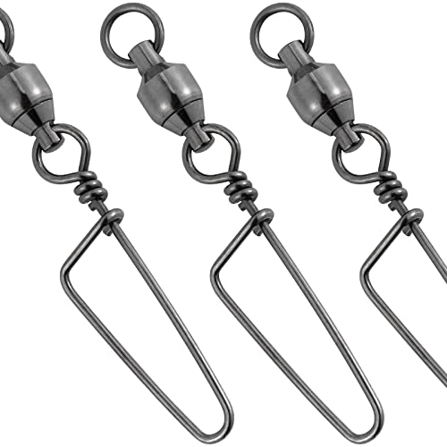 Dr.Fish Fishing Snap Swivels Ball Bearing Swivels Fishing Tackle Saltwater & Freshwater Coast-Lock Lure Snap Clips Terminal Tackle Line Leader Connector Accessories - size: #7-232LB(2.9")