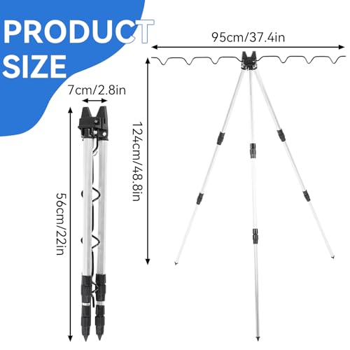 Fishing Rod Holder, Multifunctional Rod Tripod Outdoor Sea Fishing Support Stand Aluminum Alloy Telescopic Triangle