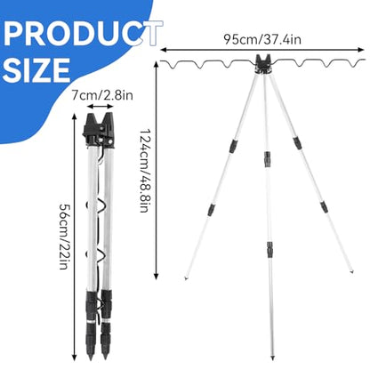Fishing Rod Holder, Multifunctional Rod Tripod Outdoor Sea Fishing Support Stand Aluminum Alloy Telescopic Triangle