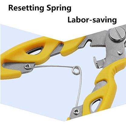 SagaSave Fishing Pliers Scissors Braid Cutters Lightweight Stainless Steel Fishing Tools Split Ring Pliers Hook Remover Multi-Tools Fishing Gripper
