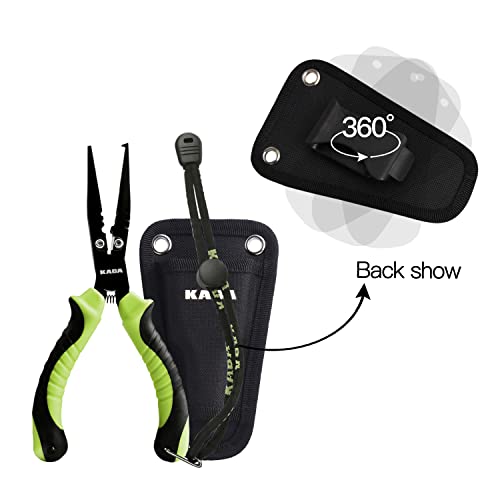kaba Fish Lip Gripper with Scale, 40 Pound Stainless Steel Fishing Gripper Professional Fishing Lip Grabber Tool, Fish Grabber Clip Fish Control Tackle - color: Set-Green