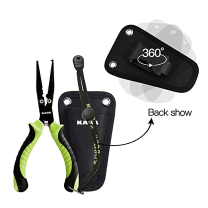 kaba Fish Lip Gripper with Scale, 40 Pound Stainless Steel Fishing Gripper Professional Fishing Lip Grabber Tool, Fish Grabber Clip Fish Control Tackle - color: Set-Green