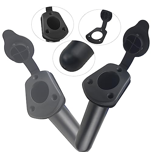WMYCONGCONG 2 PCS Kayak Deck Flush Mount Fishing Boat Rod Holder with Cap Cover for Kayak Boat Canoe