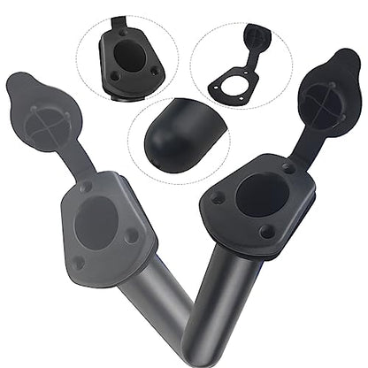 WMYCONGCONG 2 PCS Kayak Deck Flush Mount Fishing Boat Rod Holder with Cap Cover for Kayak Boat Canoe