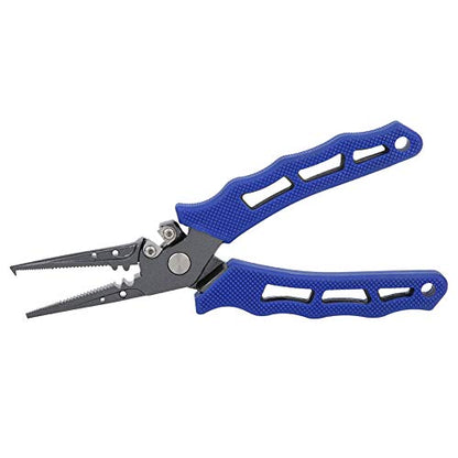 Fishing Lure Pliers Hook Remover Controller Scissors Tool for Fishing Control Blue