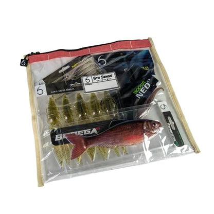6th Sense BaitZip Pro Bags – Durable Clear Tackle Organizers with Gusseted Bottom & YKK Zippers (Salmon, 15"x13") - color: Salmon, size: 15"x13"