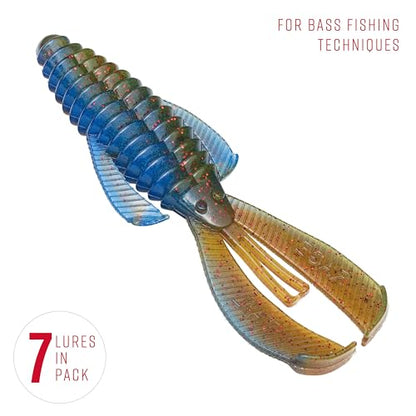 Strike King Rage Bug Fishing Lure, Soft Plastic Grub, Unique Design, Subtle Action - color: Chameleon, size: 4"